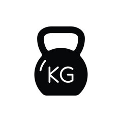 Weight kg icon. Simple solid style. Weight for sport badge, heavy, kilo, product, sport, label, health, iron, dumbbell, measurement concept. Silhouette, glyph symbol. Vector isolated design