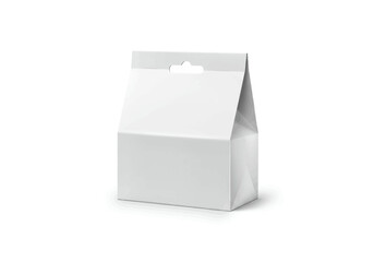 A white rectangular cardboard package standing against a white background