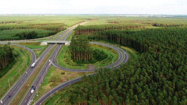 s5 highway intersection road infrastucture dron flight above
