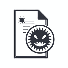 Folder With Bug Virus, Bug Malware Isolated on White Background