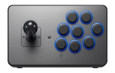 Modular arcade control panel with interchangeable joysticks and buttons for customizable gaming stations