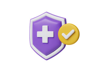 Obraz premium Medical Shield with a Verified Checkmark