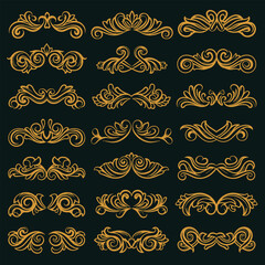 Classic Golden Frames and Elements Vector Art
