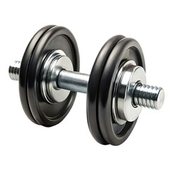 Naklejka premium Black weight with a silver handle isolated on white background PNG.AI Generated.