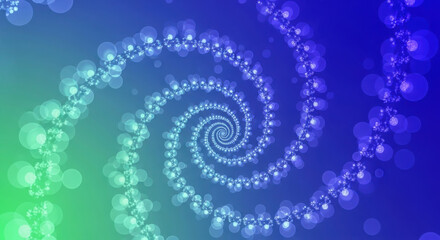 Glowing Blue and Green Spiral with Bokeh Effect abstract vortex