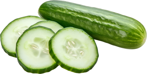Fresh cucumber and slices