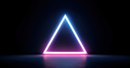 Neon triangle graphic on dark background (1)