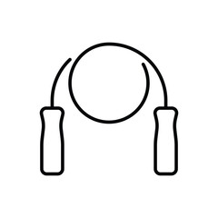 Jumping rope icon. Simple outline style. Fitness, skipping rope, jump, health, lifestyle, game, training, exercise, sport gear concept. Thin line symbol. Vector isolated design