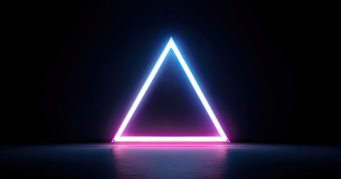 Neon triangle graphic on dark background (1)