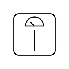 Body scale icon. Simple outline style. Weight, scale, loss, balance, overweight, diet, control, mass, health, measure, healthy concept. Thin line symbol. Vector isolated design