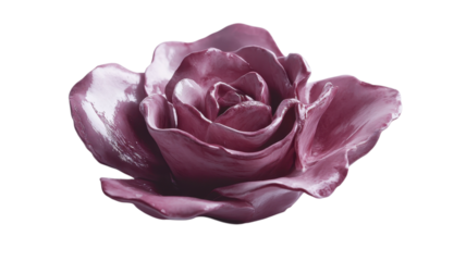 A delicate purple rose sculpture highlights exquisite craftsmanship and lifelike petals, perfect for home decor