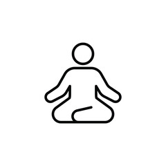 Yoga position icon. Simple outline style. Meditate relax, spiritual chakra zen, calm aura galaxy serenity and health body concept. Thin line symbol. Vector isolated design
