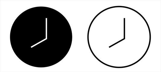 time and clock icons set in flat style, timer symbol watch later sign in filled, line, outline icon for ui apps and website