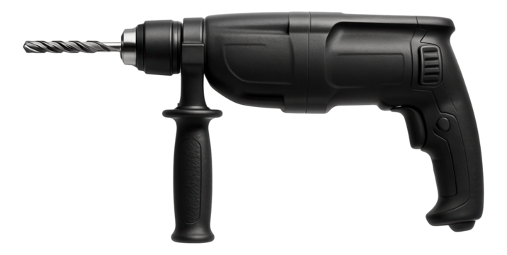 Cordless rotary hammer with a soft-grip handle for reduced hand fatigue during prolonged use.