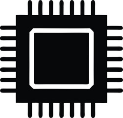 Cpu chip vector icon.