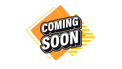 Elegant clear background coming soon banner, suitable for overlaying on images, videos, or digital media for announcements.