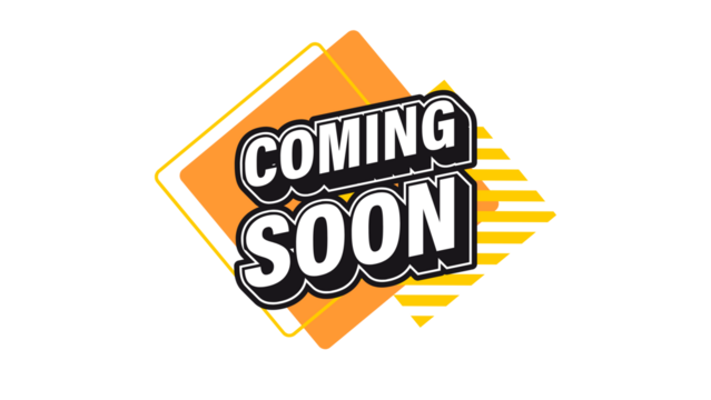 Elegant clear background coming soon banner, suitable for overlaying on images, videos, or digital media for announcements.