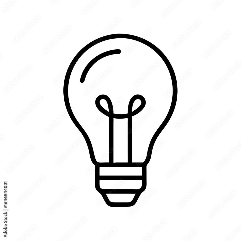 Poster light bulb illustration in minimalist style for design concepts