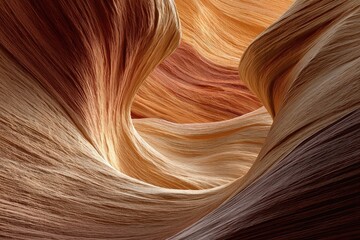 Intricate sandstone formations swirl in a narrow slot canyon
