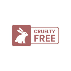 Elegant Cruelty Free Label with Soft Bunny Icon