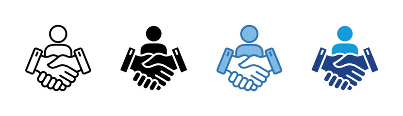 Partnership icon set multiple style collection