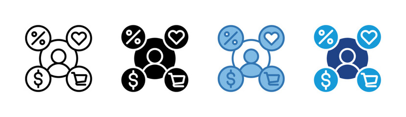 Customer Engagement icon set multiple style collection