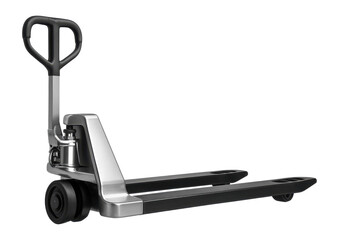 Low-profile hydraulic pallet jack designed for low-clearance pallets in distribution centers.