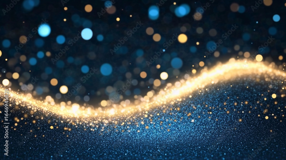 Poster abstract festive bokeh light background graphic with wavy patterns and sparkling glimmer effects