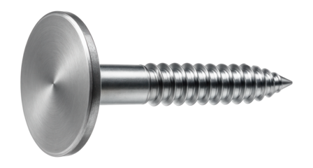 Galvanized plate anchor screw with a wide disc head for securing heavy loads in concrete walls.