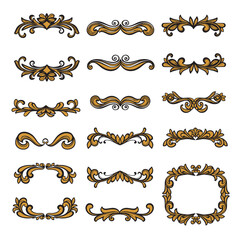 Delicate Ornamental Borders and Elements Vector