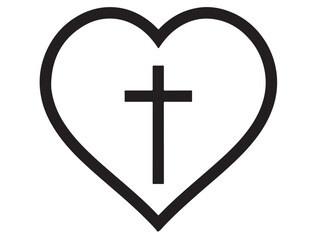 Obraz premium CROSS IN THE HEART SILHOUETTE