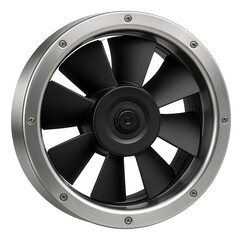 Obraz premium Weatherproof axial fan with a stainless steel casing for outdoor installations.
