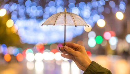 Conceptual Shot of Umbrella Protecting from Rain