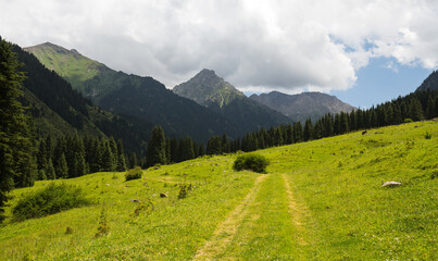 The Karakol Gorge, also known as Karakol Valley, Kyrgyzstan