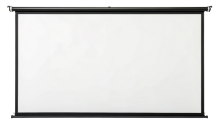 Projector Screen with Black Frame isolated on White Background
