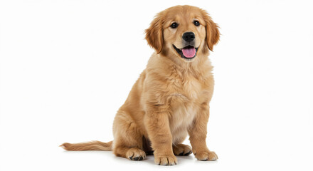 Ultra realistic photo of a cute golden retriever puppy sitting