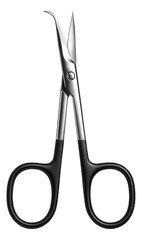 Stitch scissors with a small hook on one blade for precise stitch removal in wound management.