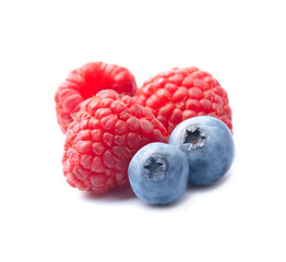 sweet raspberry and blueberries