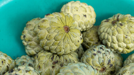 Close Up Of Cherimoya Fruits In Bowl