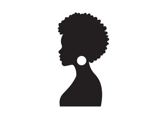 Afro girl silhouette vector illustration