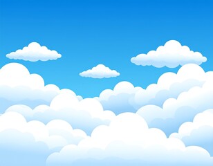 Cartoon clouds on a blue sky
