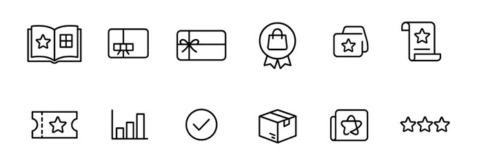 Commerce and shopping outline icon set. retail, e-commerce line icons collection