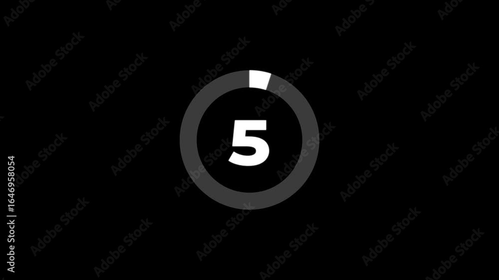 Poster pie chart animated video with 5 percent element black background . statistics business and finance t