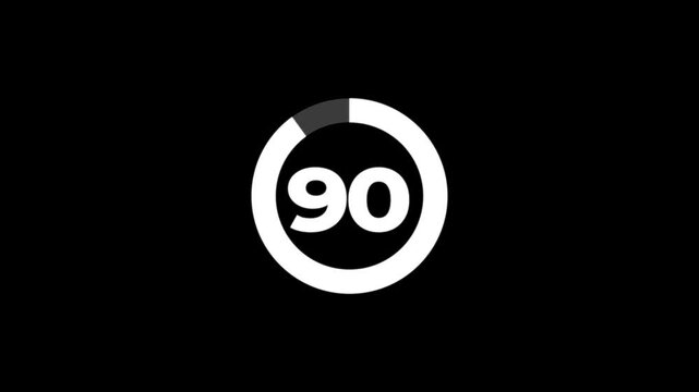 Pie chart animated video with 90 percent element black background . Statistics Business and finance theme Visual Data Representation for Finance, Sales, Statistics,