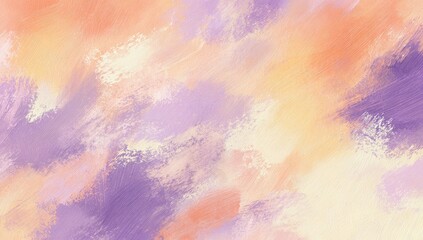 Abstract painted cloudscape, soft orange and purple hues