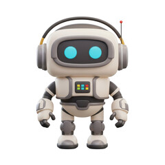 Cute Robot Illustration On Transparent Background Perfect For Technology Or Futuristic Designs