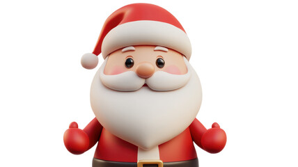 Fototapeta premium A vibrant cartoon version of Santa Claus stands with open arms, perfect for spreading joy during the festive season