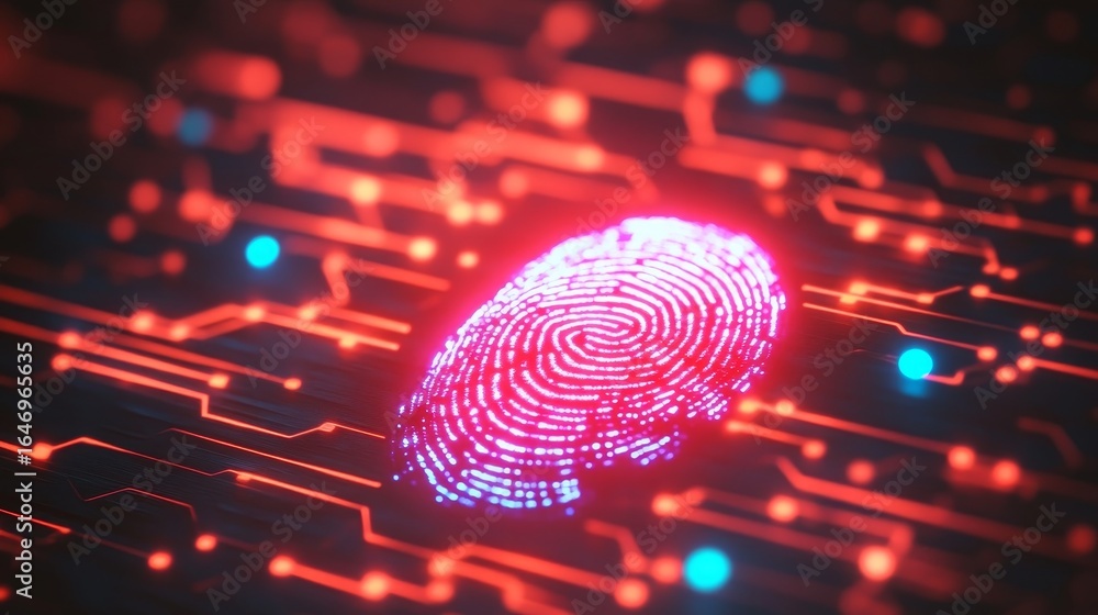 Poster biometric identity validation system advanced cyber technology for enhanced digital authentication