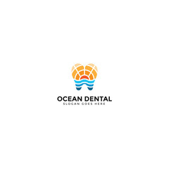 
Dental logo design with an ocean, sun, and waves theme. Minimalist dental logo featuring blue waves, the ocean, and the sun. Perfect for dental clinics and dental professional businesses that want a 