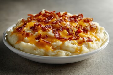 Mashed potatoes with cheese and bacon